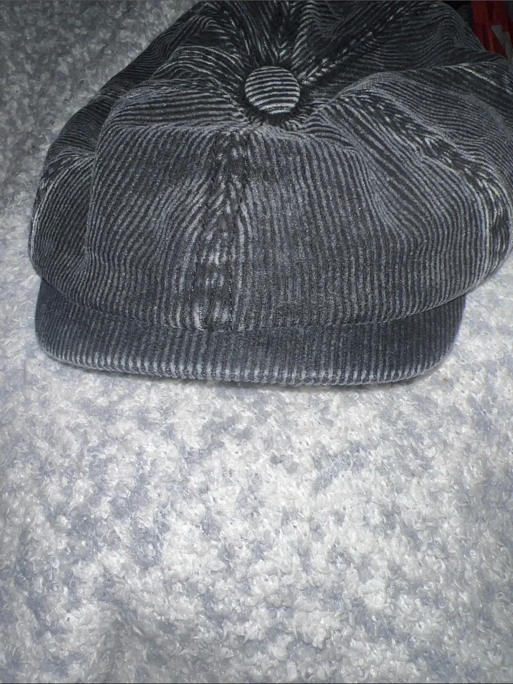 Vintage Corduroy Newsboy Cap Black